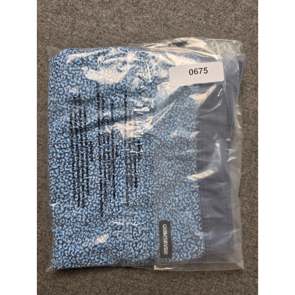 Quiksilver Highline Board Shorts Men Size 40 Blue Animal Spot Print Surf Surfing